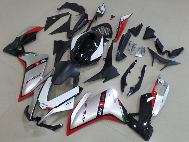 Carenagem Moto Aprilia RS4 50 125 2012-2018 - Prata Vermelho Preto Brilhante