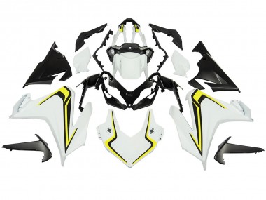 Carenagens Moto Honda CBR500R 2022-2023 - Branco Amarelo Néon Preto Fosco
