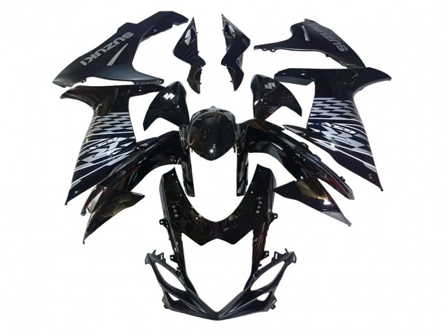 Carenagens Moto Suzuki GSXR 600/750 2011-2024 - Preto Brilhante Prata