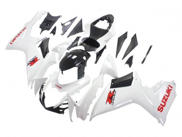 Carenagens Moto Suzuki GSXR 600/750 2011-2024 - Branco Preto Brilhante Vermelho Decal