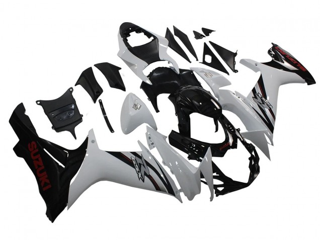Carenagens Moto Suzuki GSXR 600/750 2011-2024 - Branco Preto Brilhante