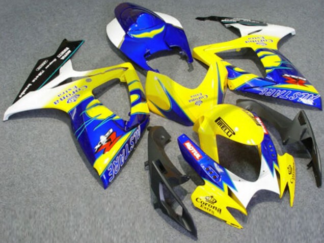 Carenagens Moto Suzuki GSXR 600/750 2006-2007 - Branco Azul Amarelo Corona Alstare