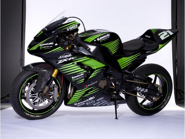 Carenagens Moto Kawasaki ZX10R 2006-2007 - Preto Brilhante Verde Branco