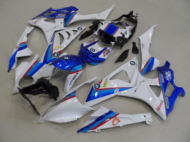 Plástico BMW S1000RR 2009-2014 - Azul Branco Plástico BMW S1000RR 2009-2014 - Azul Branco