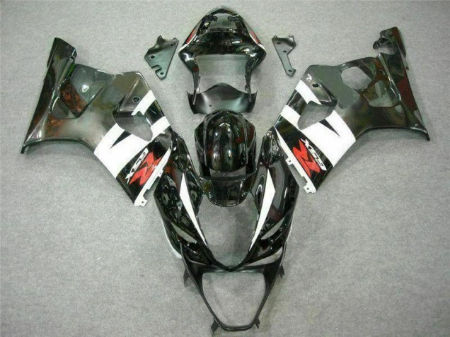 Plástico Suzuki GSXR 1000 K3 2003-2004 - Branco Preto Plástico Suzuki GSXR 1000 K3 2003-2004 - Branco Preto