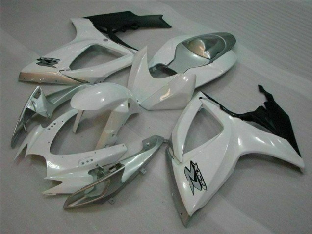 Plástico Suzuki GSXR 600 / 750 K6 2006-2007 - Branco Prata Plástico Suzuki GSXR 600 / 750 K6 2006-2007 - Branco Prata
