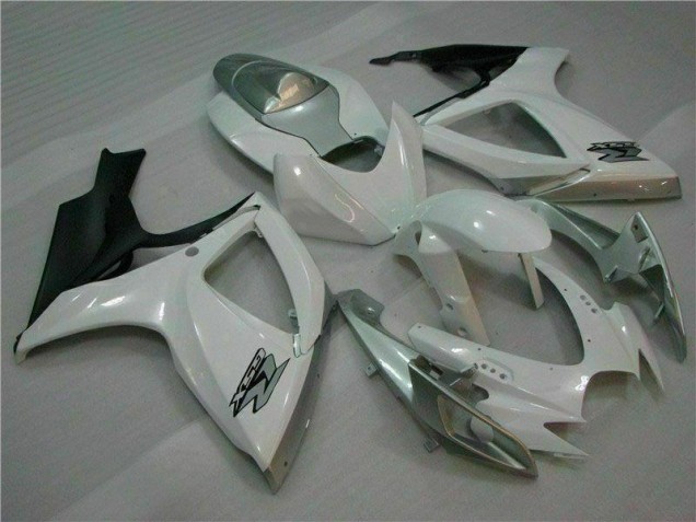 Plástico Suzuki GSXR 600 / 750 K6 2006-2007 - Branco Prata Plástico Suzuki GSXR 600 / 750 K6 2006-2007 - Branco Prata