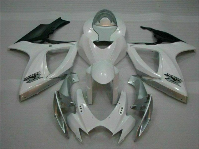 Plástico Suzuki GSXR 600 / 750 K6 2006-2007 - Branco Prata Plástico Suzuki GSXR 600 / 750 K6 2006-2007 - Branco Prata