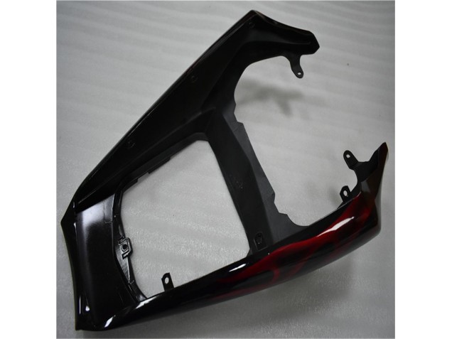 Plástico Yamaha R6 2003-2005 - Preto Vermelho Chama Plástico Yamaha R6 2003-2005 - Preto Vermelho Chama