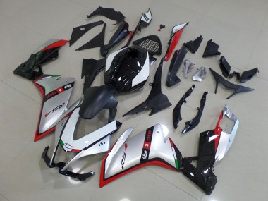 Plásticos Aprilia RS4 50 125 2011-2018 - Preto Prata Vermelho