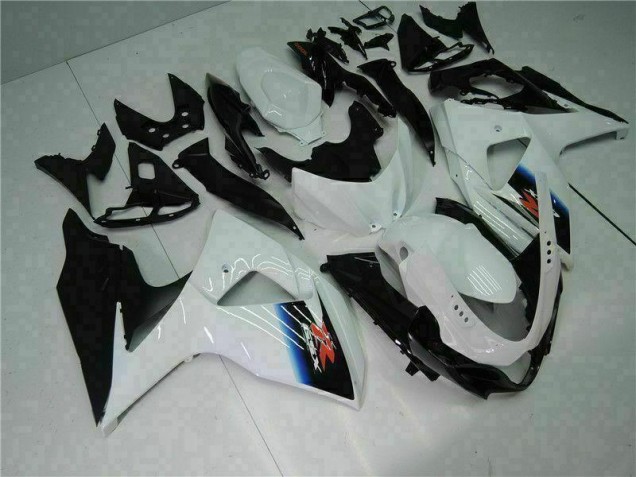 Plásticos Suzuki GSXR 1000 K9 2009-2016 - Branco Preto Plásticos Suzuki GSXR 1000 K9 2009-2016 - Branco Preto