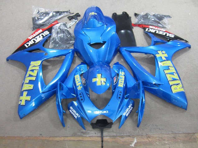 Plásticos Suzuki GSXR 750 K6 2006-2007 - Azul Amarelo Rizla Plásticos Suzuki GSXR 750 K6 2006-2007 - Azul Amarelo Rizla